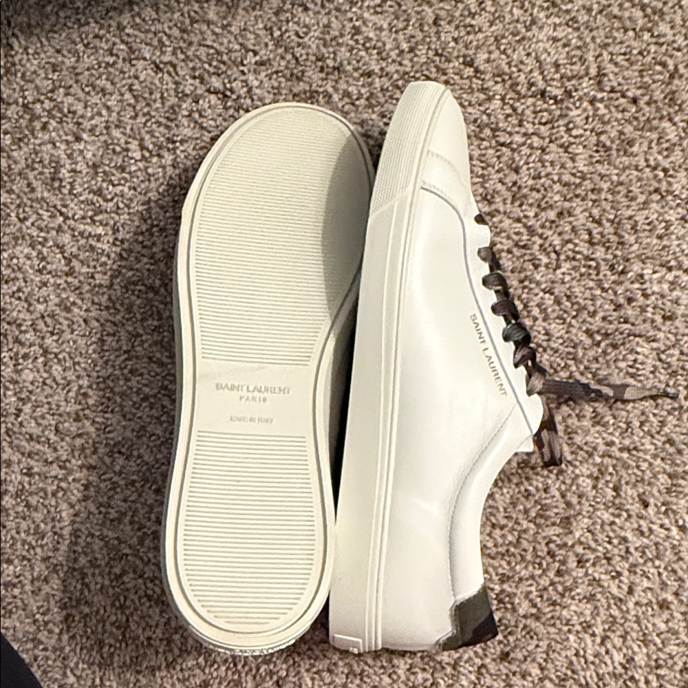 Saint Laurent White Sneakers with Camo Laces - Picture 12 of 15